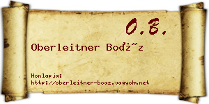 Oberleitner Boáz névjegykártya